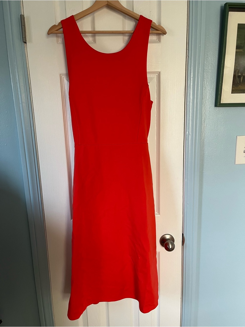 Banana Republic orange red crossback Midi cotton dress